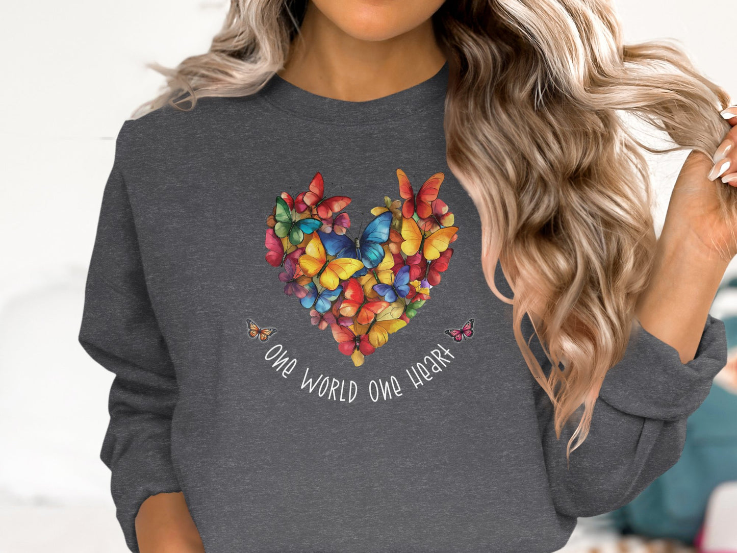 One World One Heart Sweatshirt Grey