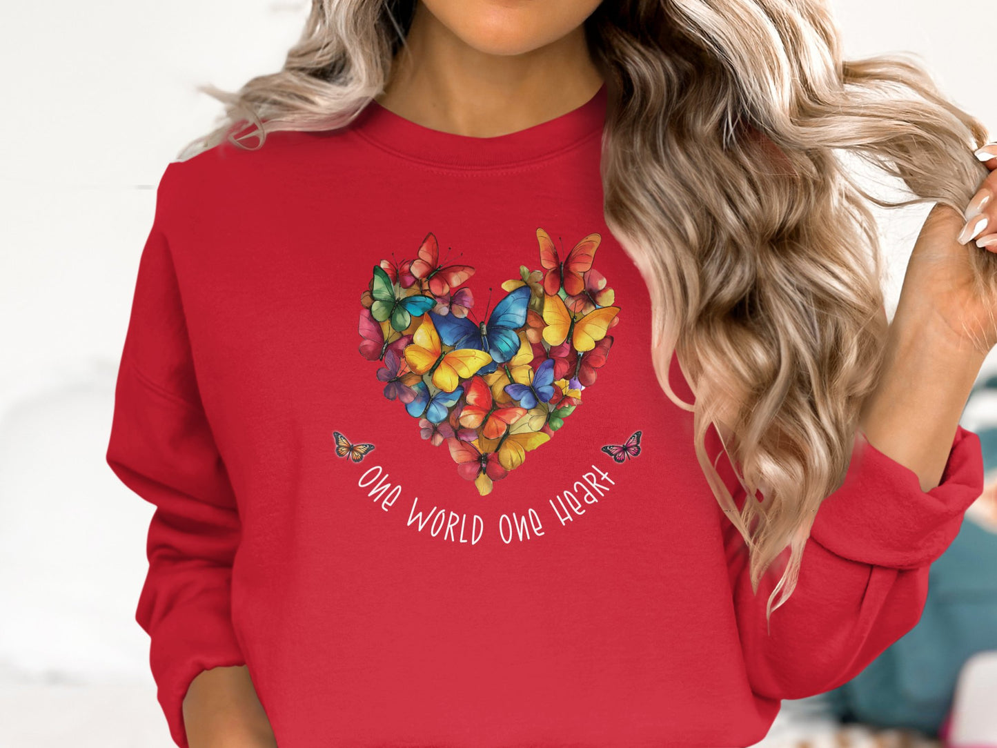 One World One Heart Sweatshirt Red