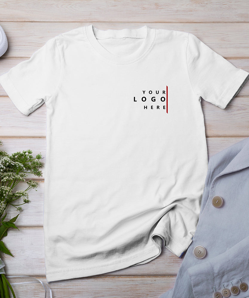 Custom t-shirts with your logo or design ideal for bulk orders, business branding, team uniforms, events, and promotions