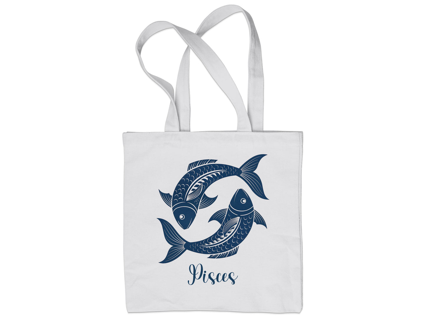 Celestial Pisces astrology tote with soft fabric and strong handles.