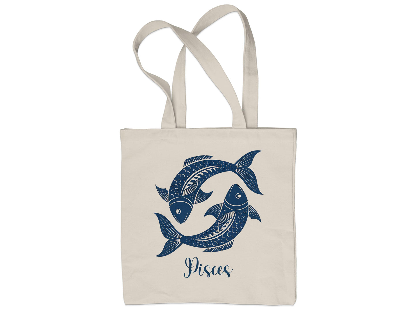 Pisces zodiac tote with lightweight construction for casual wear.