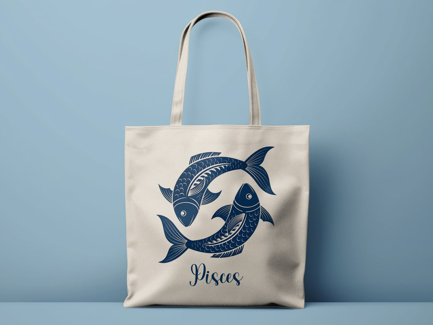 Ethereal Pisces tote bag with flowing artwork and eco-conscious design