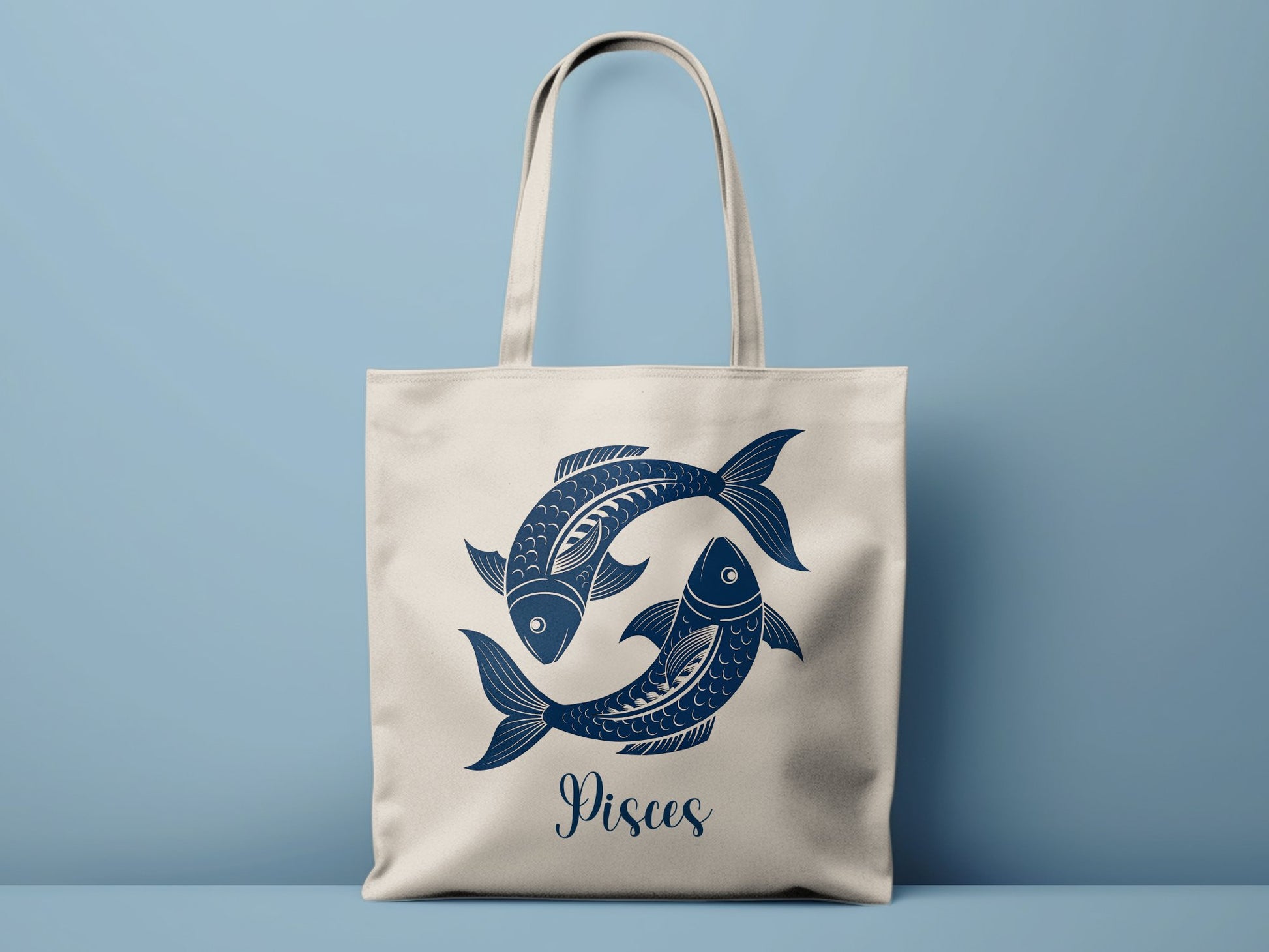 Ethereal Pisces tote bag with flowing artwork and eco-conscious design