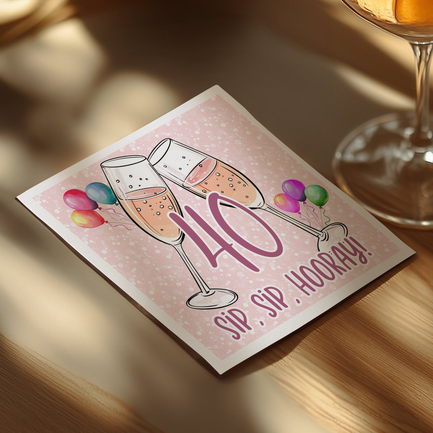 Fun birthday napkins with a Sip Sip Hooray design to celebrate in style.