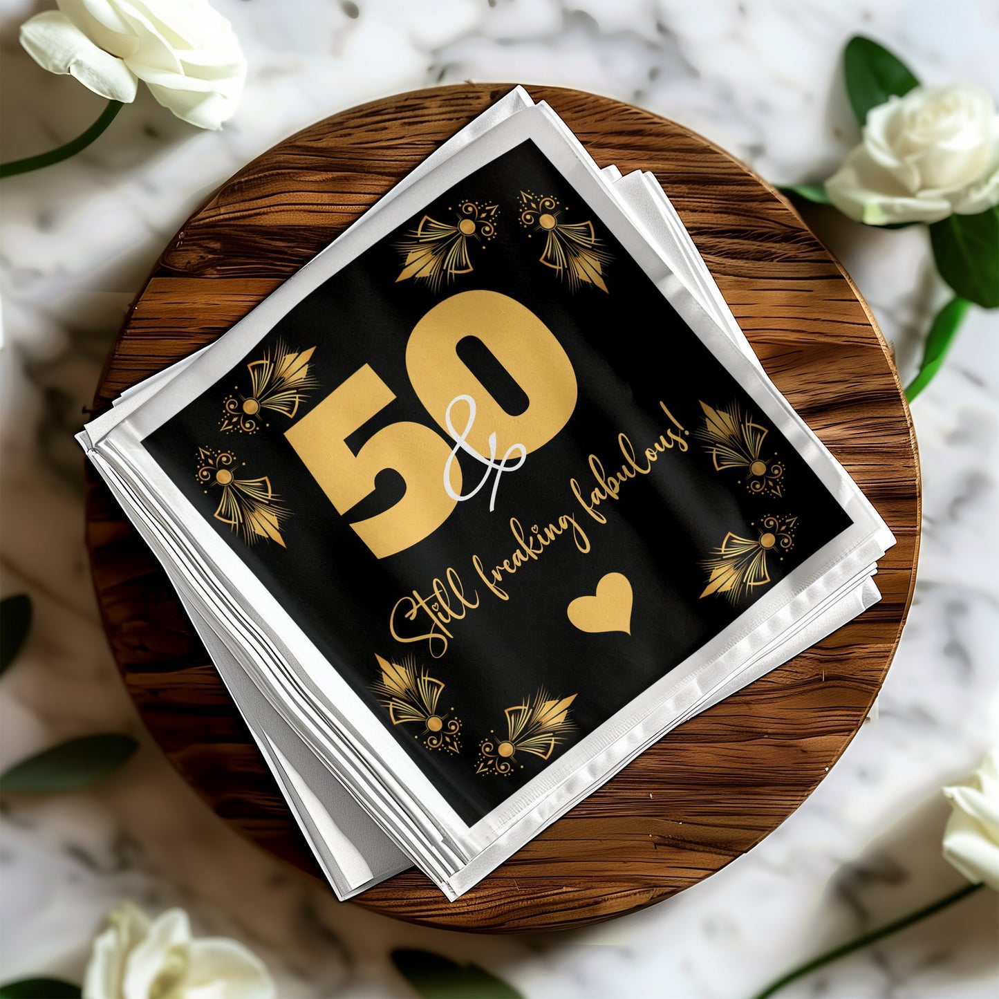 Personalized Still Fabulous birthday napkins, perfect for celebrating your special day.
