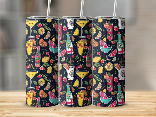 Summer beverage tumbler with 20oz stainless steel body, perfect for refreshing drinks during hot days