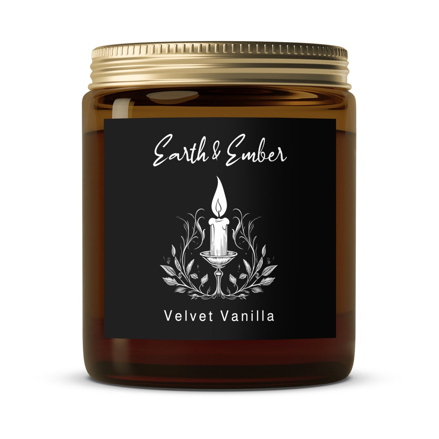 Velvet Vanilla Scented Amber Candle Image 4