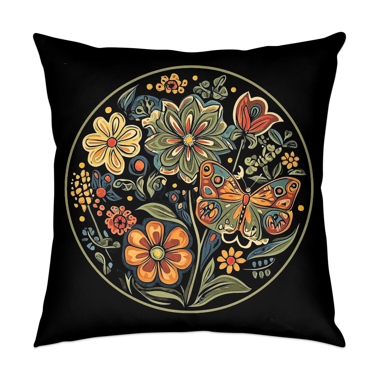 Brighten your living room or bedroom with this Vibrant Floral cushion, featuring durable fabric and a hidden zipper.