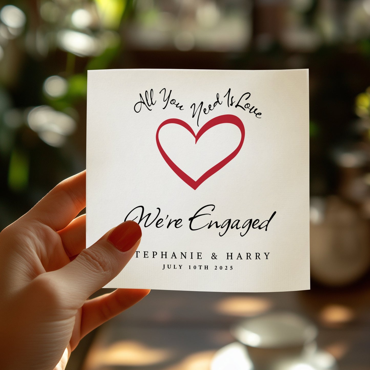 Custom Wedding Engagement napkins, perfect for personalizing your celebration with drinks and appetizers on your special day.