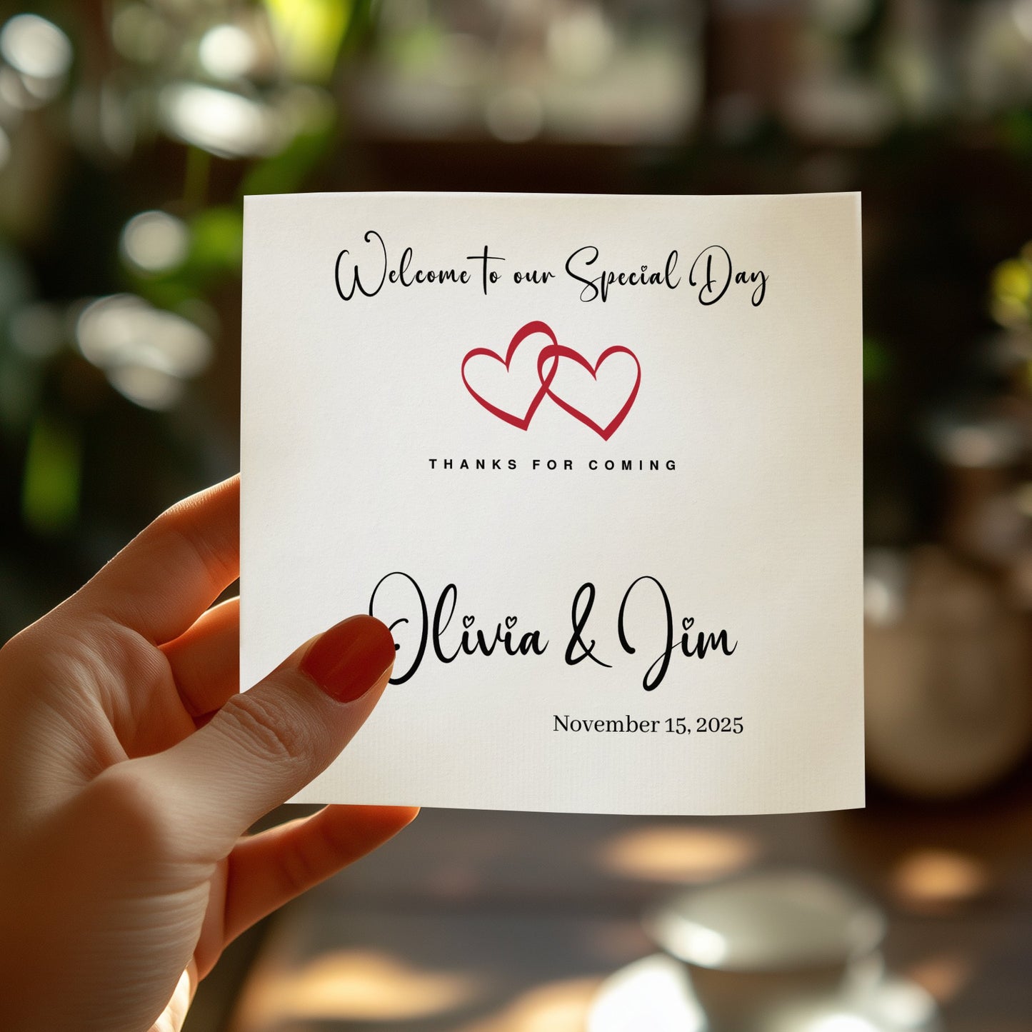 Romantic and affordable special day custom wedding napkins from Vogue Art Studio.