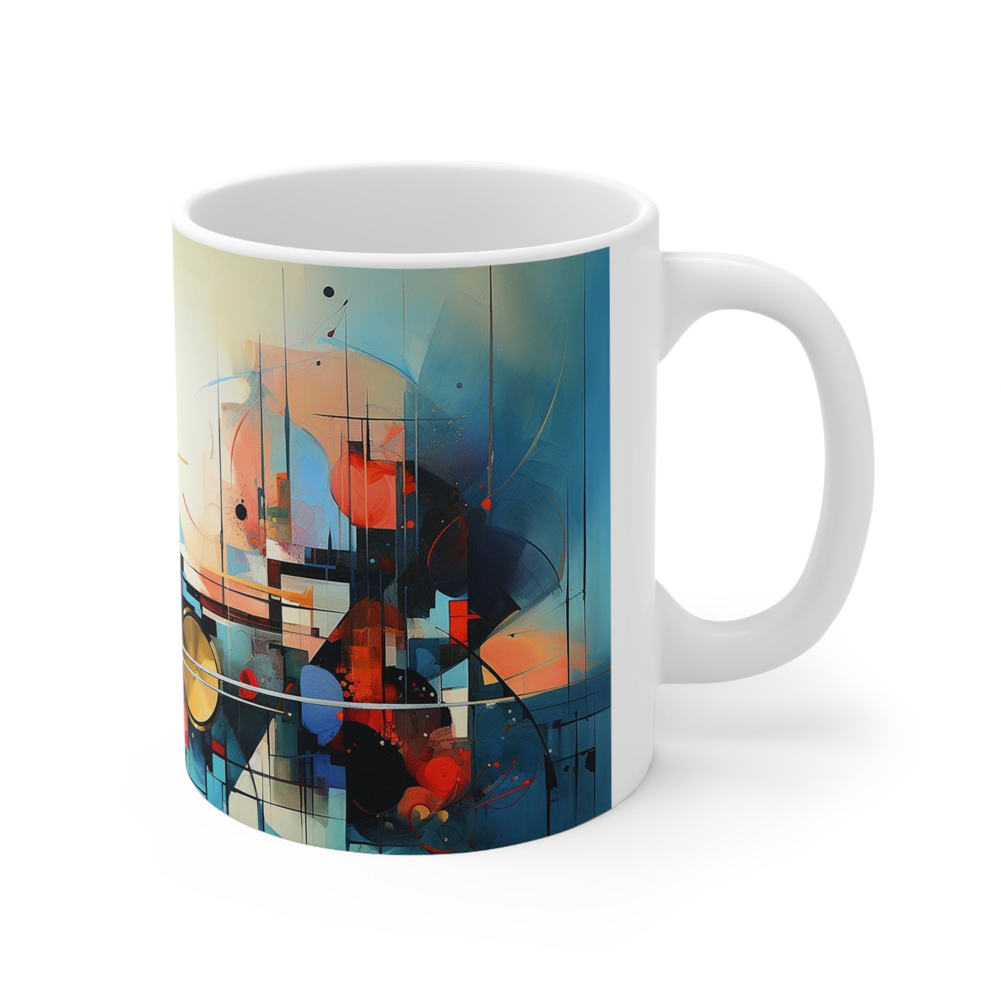 Smooth C-handle on the 11oz ceramic mug, providing a comfortable grip for sipping your favourite jazz-inspired drink