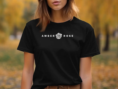 Amber Rose T-Shirt in black, classic cotton short sleeve tee with crew neckline and unisex sizing