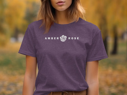 Amber Rose T-Shirt in purple, soft cotton crew neck tee with short sleeves and relaxed fit
