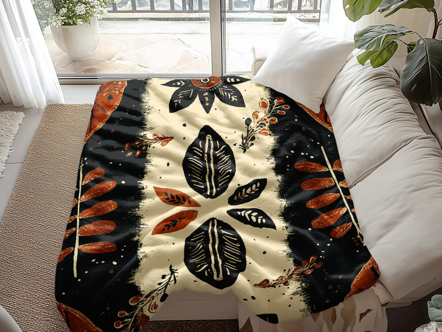 Wrap up in warmth with the Ancient Roots Arctic Fleece Blanket, plush fleece with a bold, earthy design.