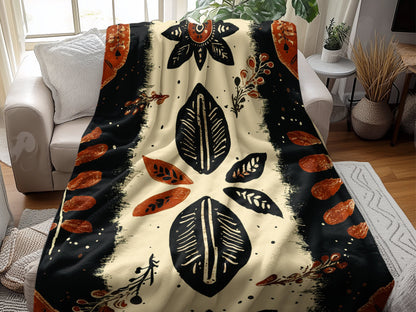 Relax in the 60x80 inch Ancient Roots Arctic Fleece Blanket, ultra-soft fleece with a vibrant, nature-inspired design.