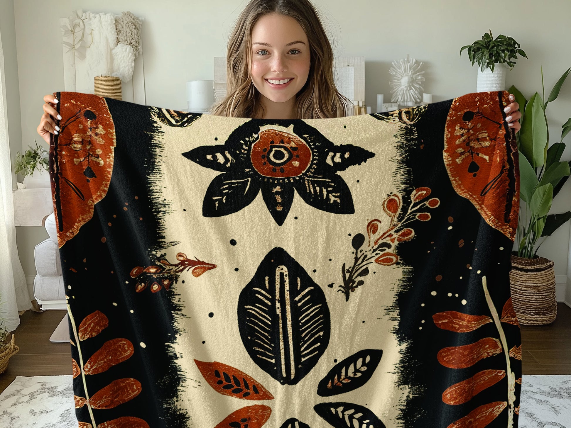 50x60 inch Ancient Roots Arctic Fleece Blanket, ultra-soft Arctic fleece with a nature-inspired design for comfort.