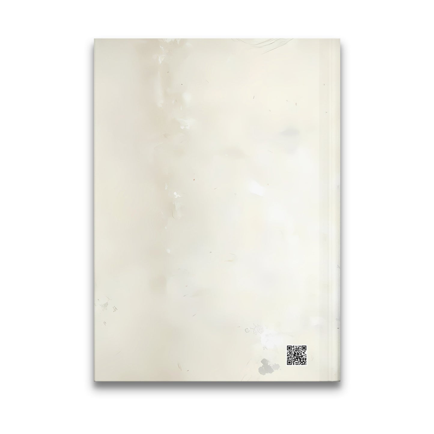 Beautiful Artistic Woman Journal back cover featuring a coordinating light soft wash design in soft cream and grey tones.