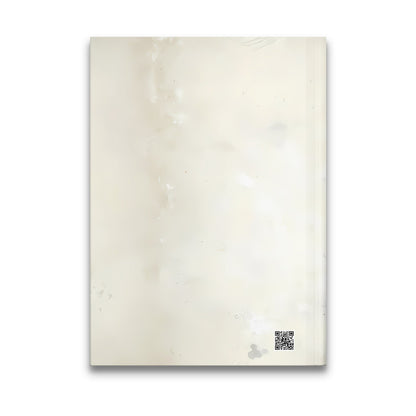 Beautiful Artistic Woman Journal back cover featuring a coordinating light soft wash design in soft cream and grey tones.