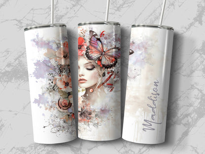 Beautiful Woman Custom Tumbler Image 2