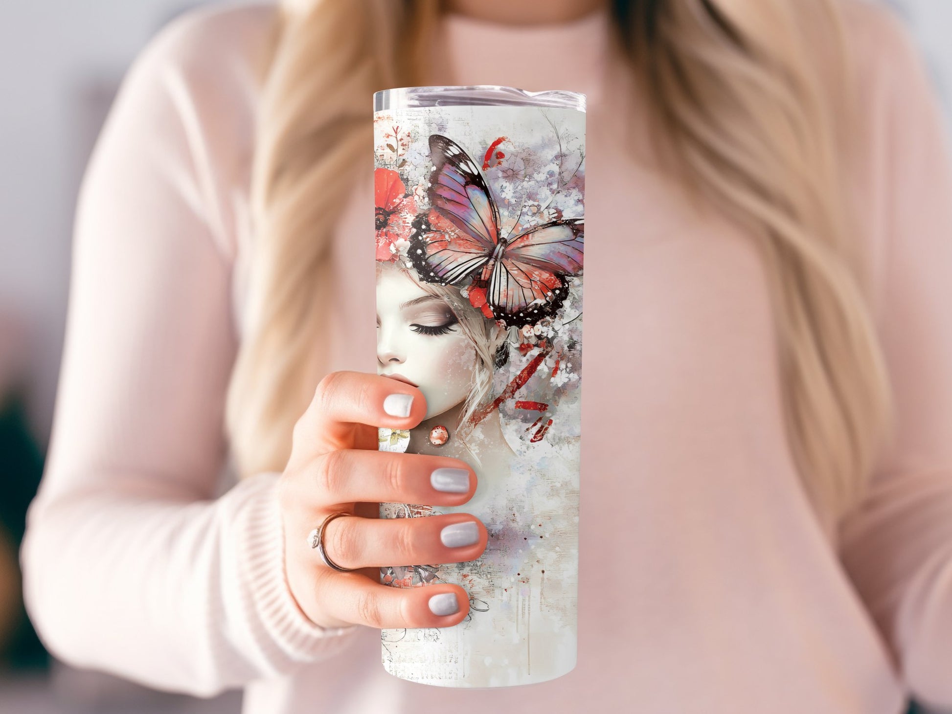 Beautiful Woman Custom Tumbler Image 3