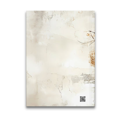 Back cover of the Chic Woman Journal with soft ivory textures, floral details, and contemporary mixed-media styling