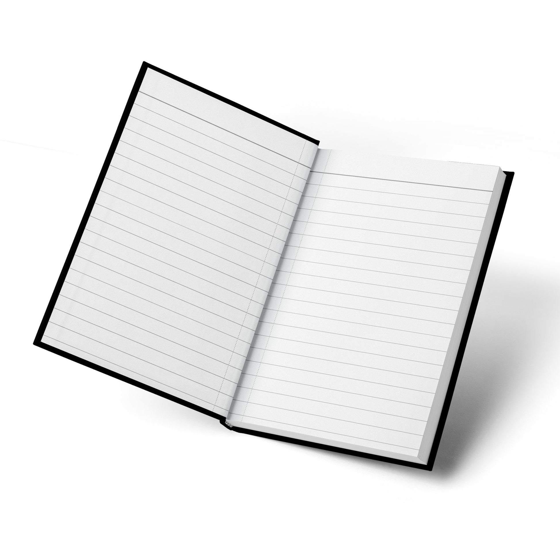 Open Cute Cat Journal displaying lined pages for journaling, planning, note-taking and creative writing.