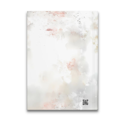 Back cover of Dreamy Woman Butterfly Journal featuring floral artwork, butterfly motif and soft blush textures.