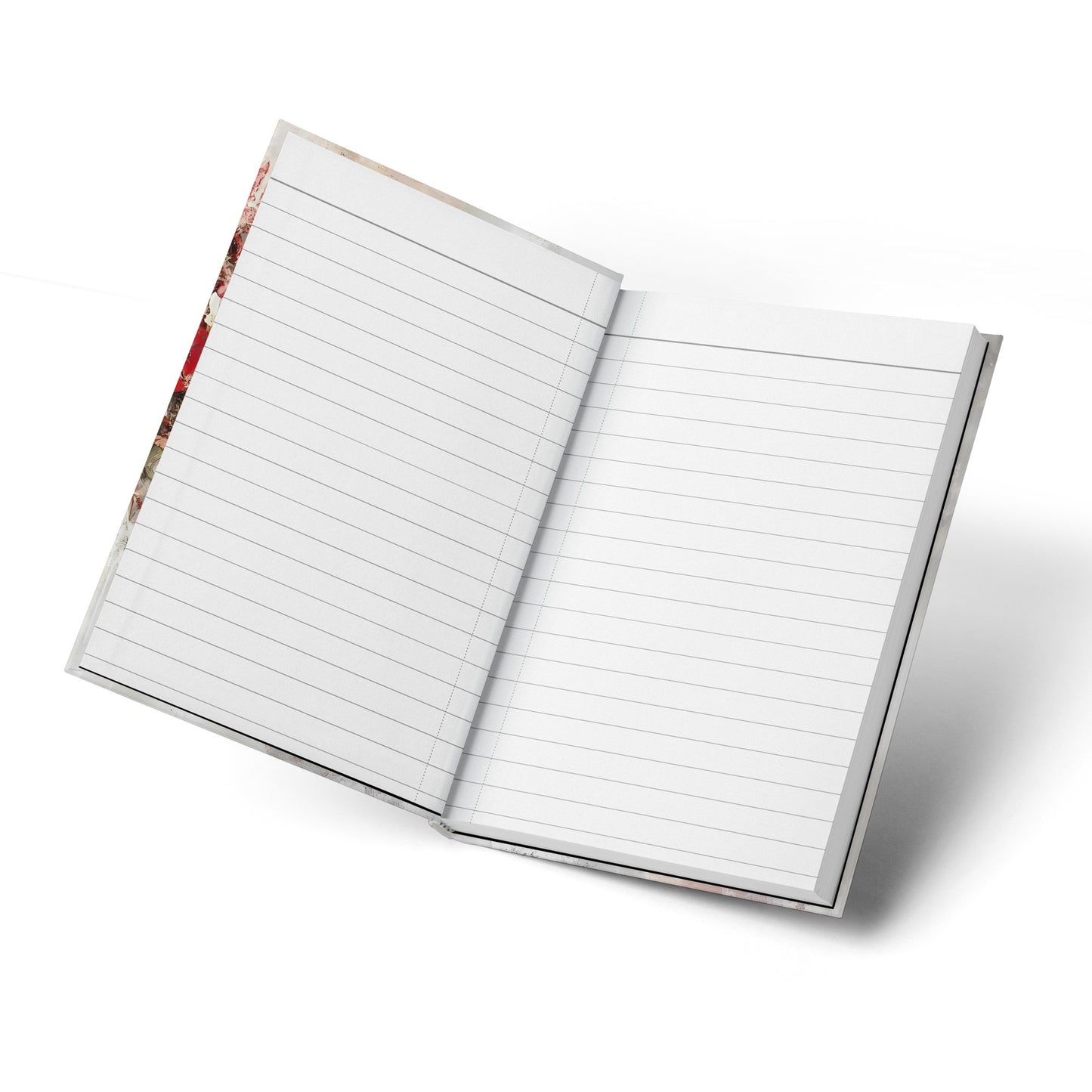 Open Dreamy Woman Butterfly Journal displaying lined pages for journaling, planning, note-taking and creative writing.