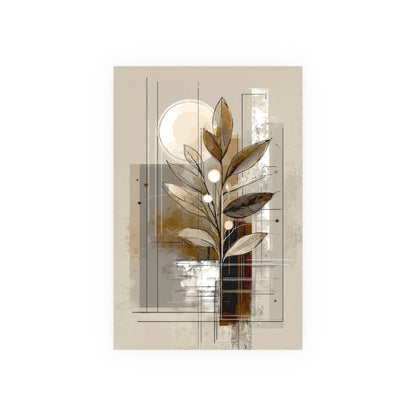 Earth-Inspired Abstract Leaves Art Poster show flat, with muted earthy tones perfect for modern, trendy, and minimalist interiors.