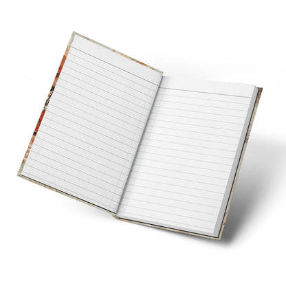 Open Elegant Floral Vintage Journal displaying lined pages for journaling, planning, note-taking and creative writing.