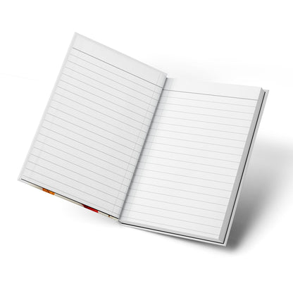 Open Fall Theme Journal displaying lined pages for journaling, planning, note-taking and creative writing.