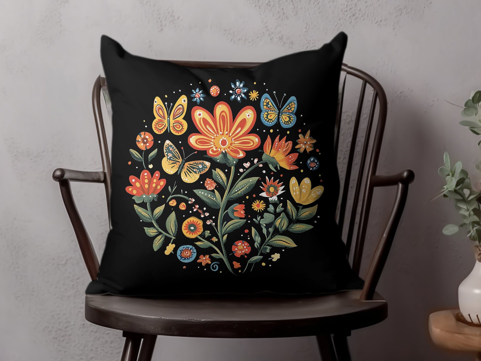 Bring a fresh garden vibe to your living space with the Floral Nature throw pillow and included plush insert.