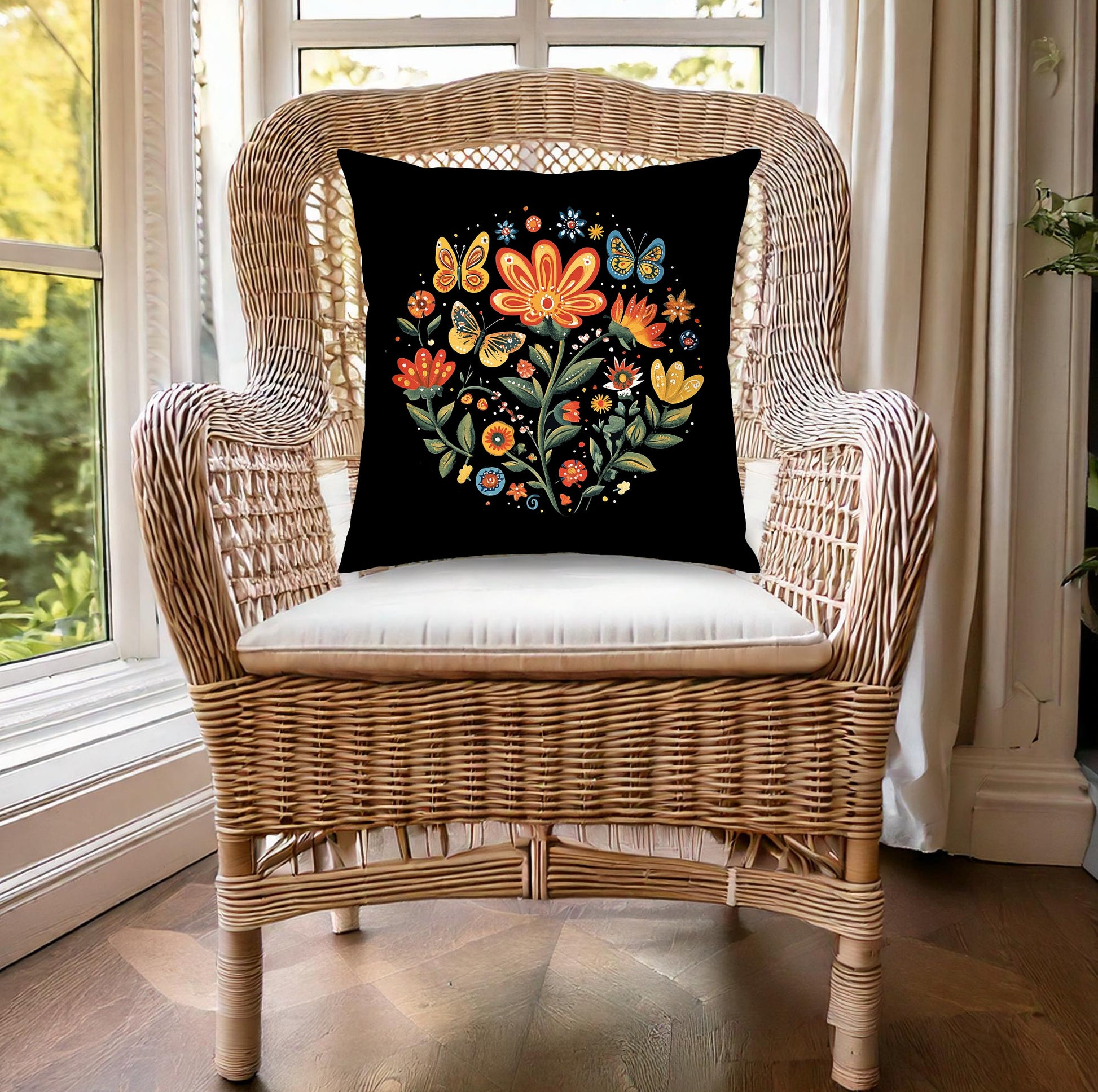 Refresh your home décor with the Floral Nature pillow, crafted from soft fabric with a hidden zipper and insert.
