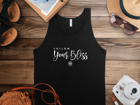 Follow Your Bliss Tank Top, sleeveless, scoop neck, and empowering graphic print for ultimate daily comfort.