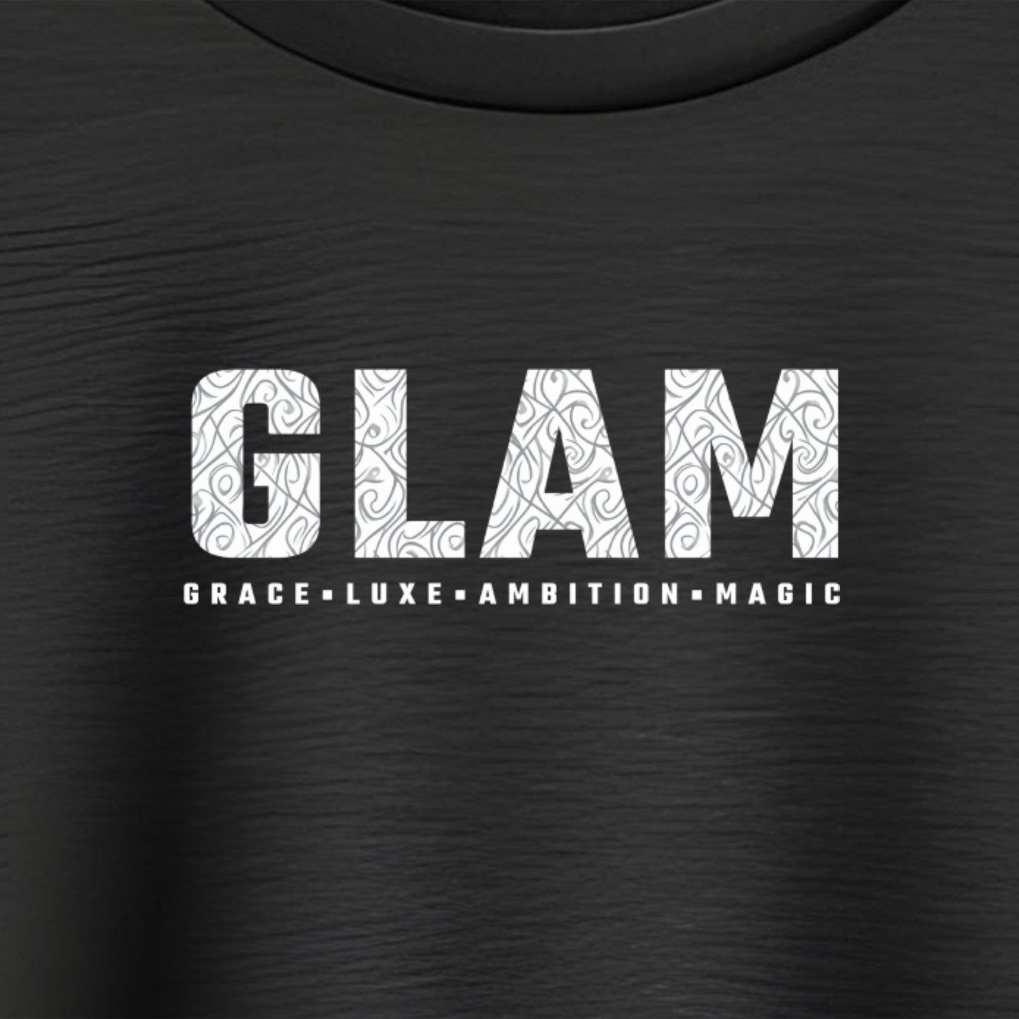 GLAM T-Shirt Logo close up