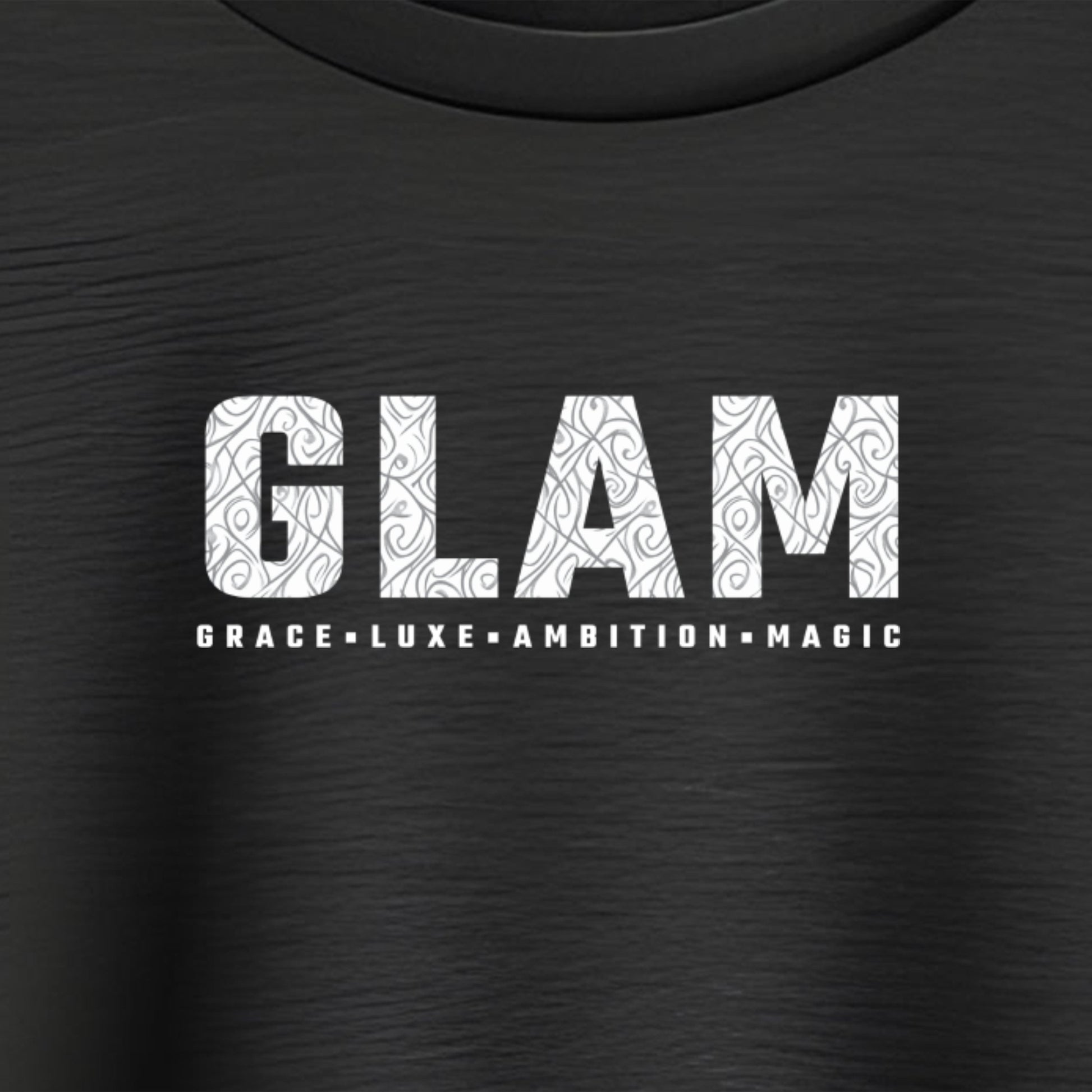 GLAM T-Shirt Logo close up