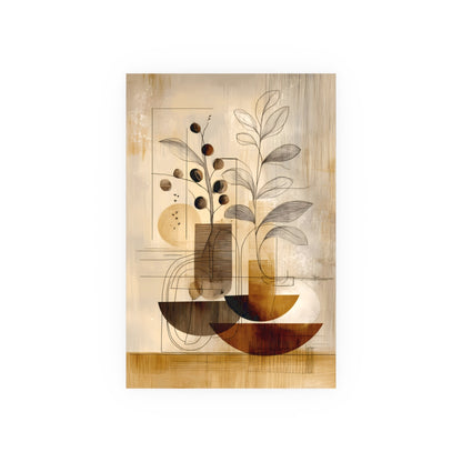 Golden Earth Tones Botanical Art Poster showcasing floral details and warm hues, produced on premium archival paper.
