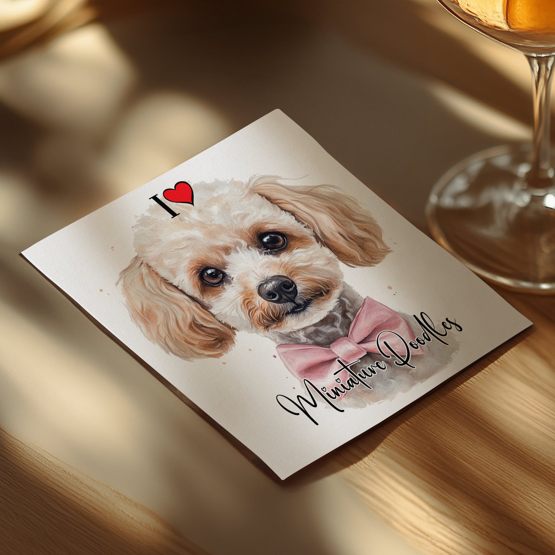 Premium napkins with a miniature poodle graphic, ideal for pet-themed events.