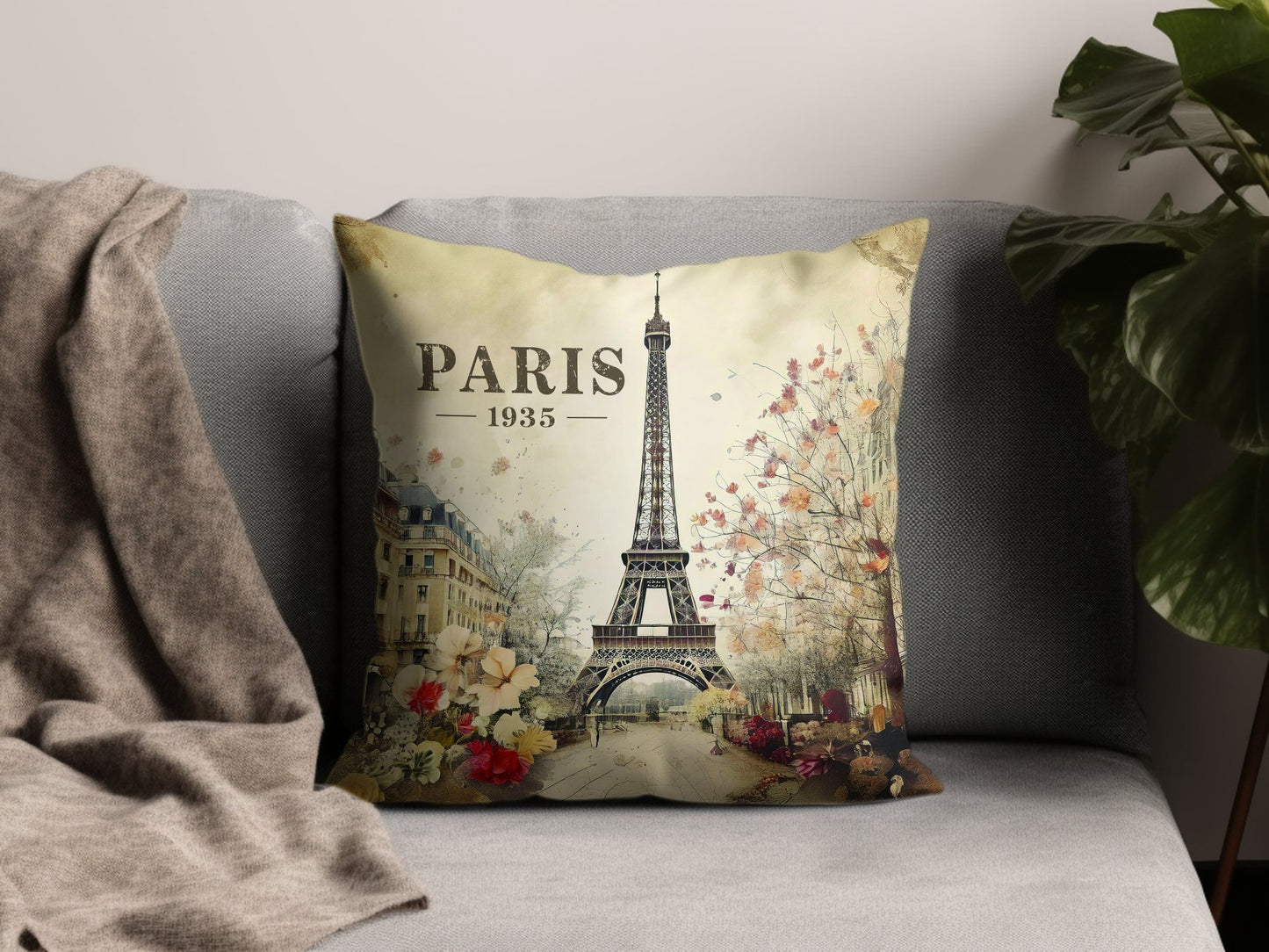Bring old-world charm to your living space with a Paris 1935 cushion, complete with vintage Parisian art and durable insert.