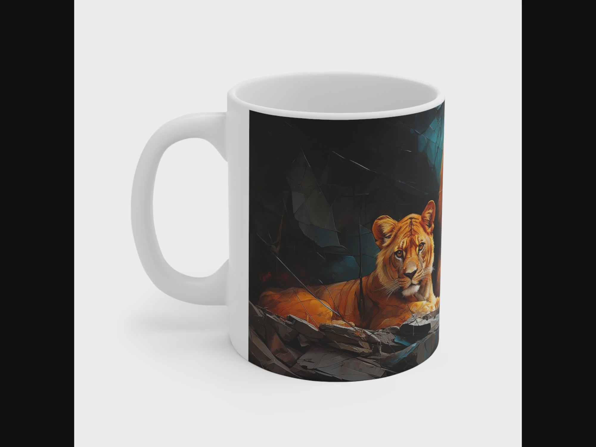 Enjoy hot drinks with this ceramic African wildlife mug. Perfect for coffee or tea, showcasing vibrant animal illustrations.
