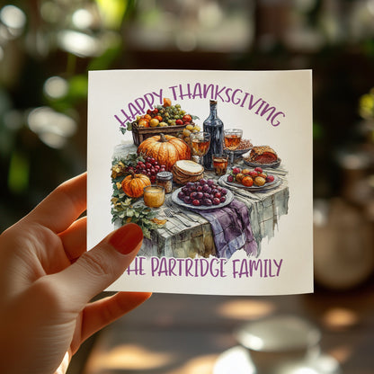 Make your Thanksgiving dinner unforgettable with custom napkins for cocktails, meals, and festive celebrations.
