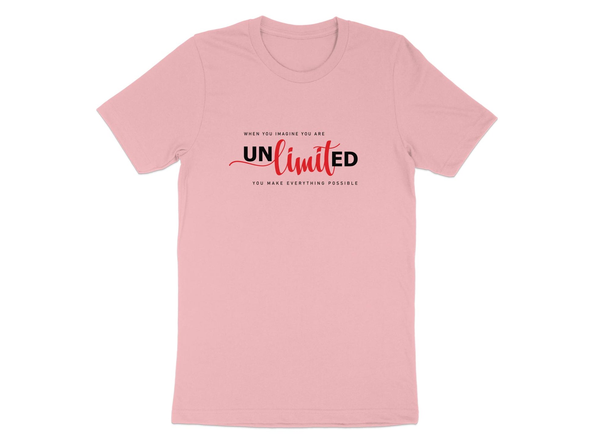Unlimited Possibilities T-shirt in pink – light and breathable cotton, trendy colour for a comfortable & casual look.