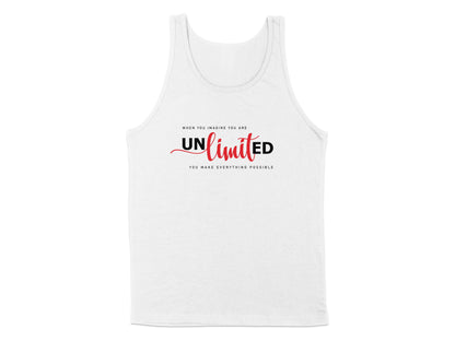 White Unlimited Tank Top with a classic sleeveless design and scoop neck, offering a fresh, minimalist style.