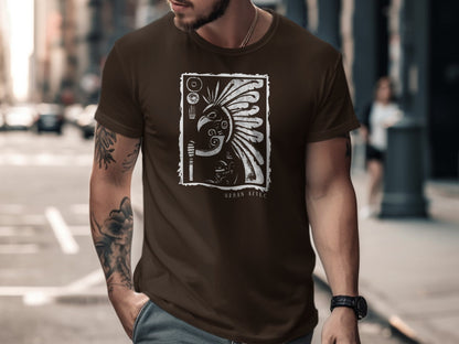Urban Aztec T-Shirt Edition 2 in brown, designed with a standout Aztec graphic for a fresh & modern touch to your summer wardrobe
