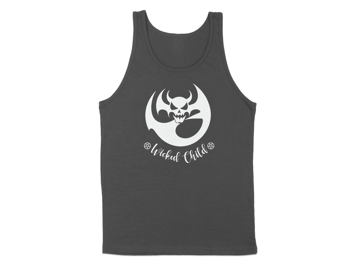 Charcoal Wicked Child Tank Top with a modern, sleeveless design and scoop neck for all-day comfort and style.