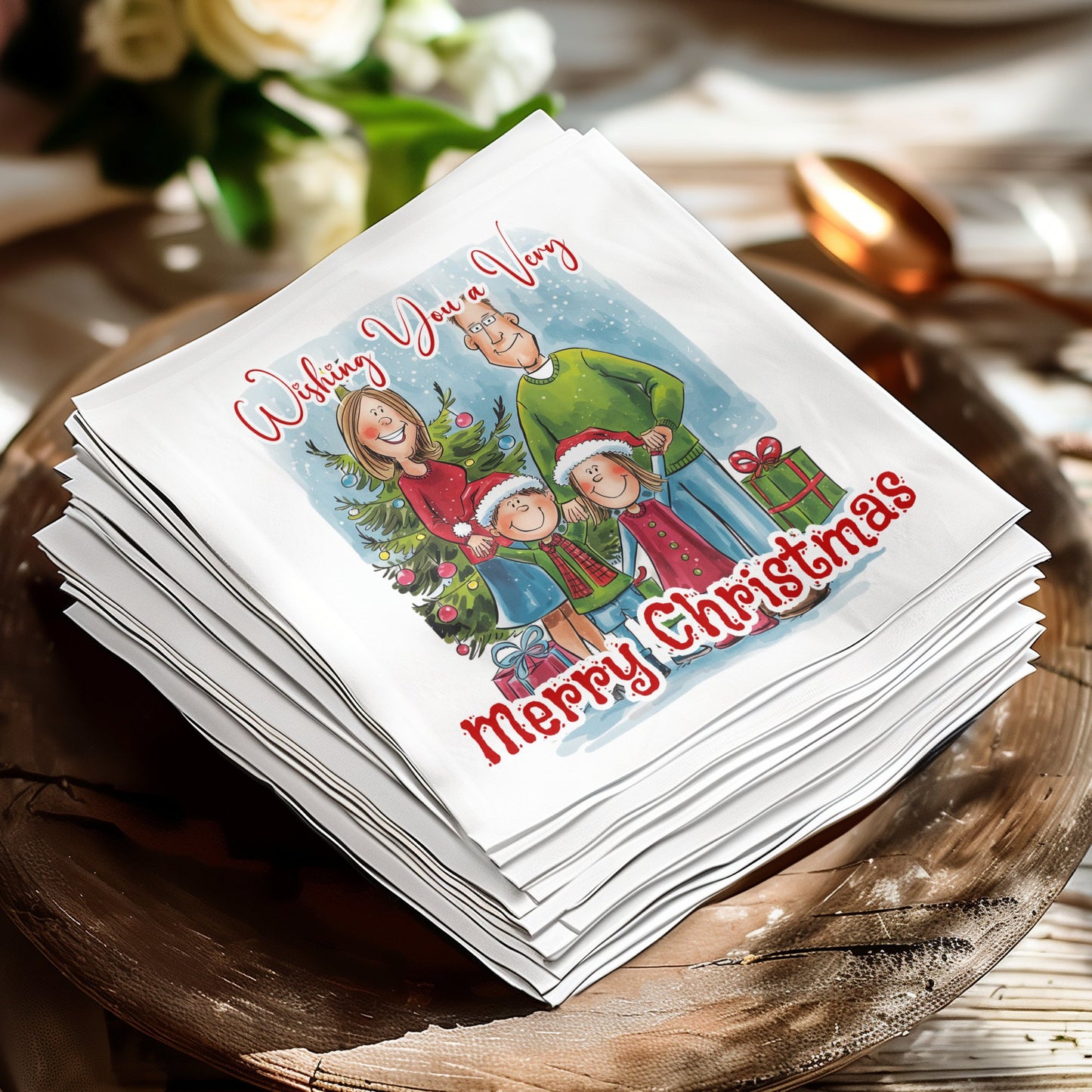 Wishing You A Merry Christmas Napkins Image 6
