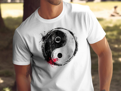 Yin Yang T-shirt with bold front print, crafted in soft cotton with short sleeves and a comfortable unisex silhouette.