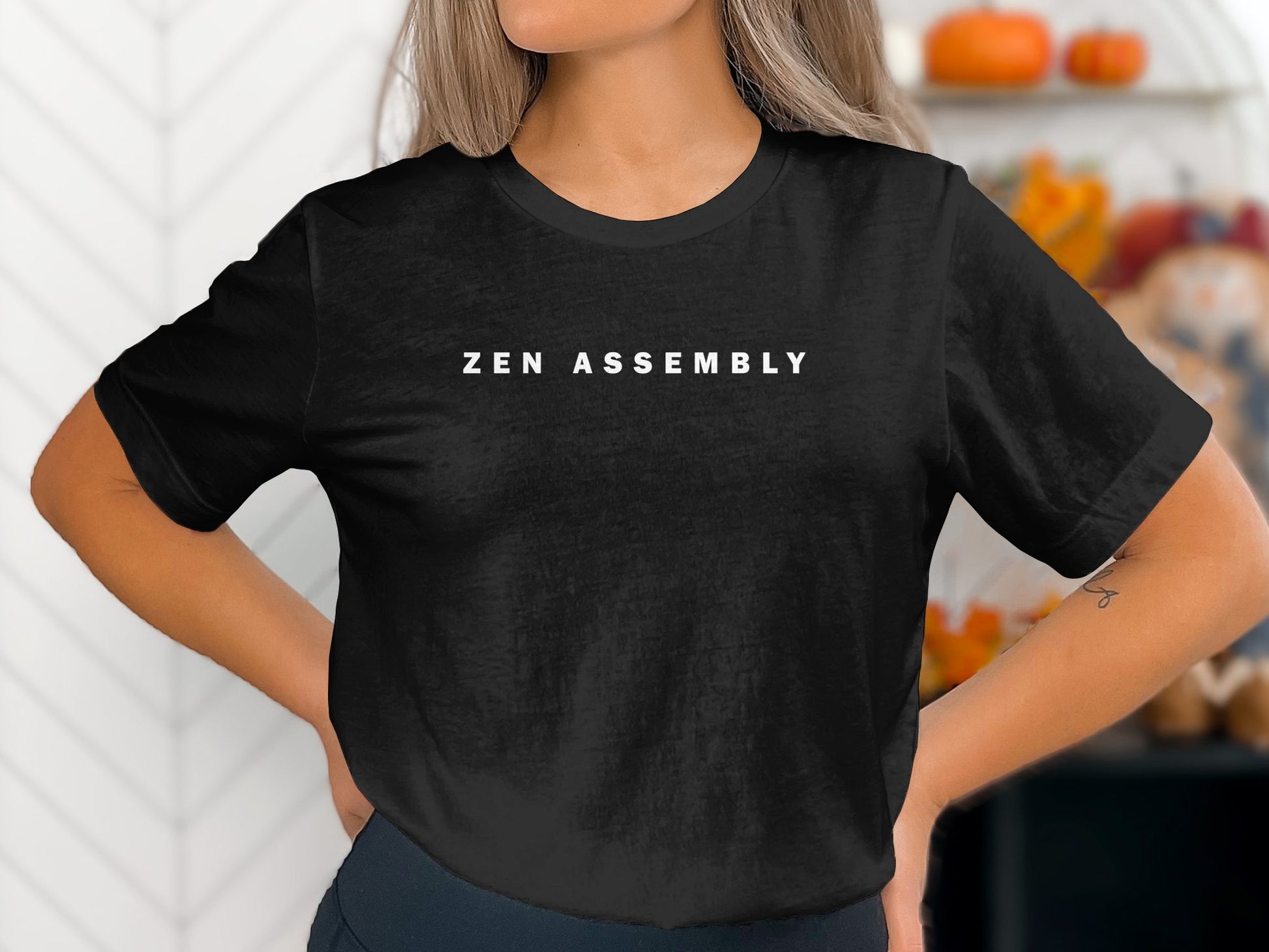 Zen Assembly T-Shirt in black – soft cotton, crew neck, and relaxed fit for all-day comfort and style.