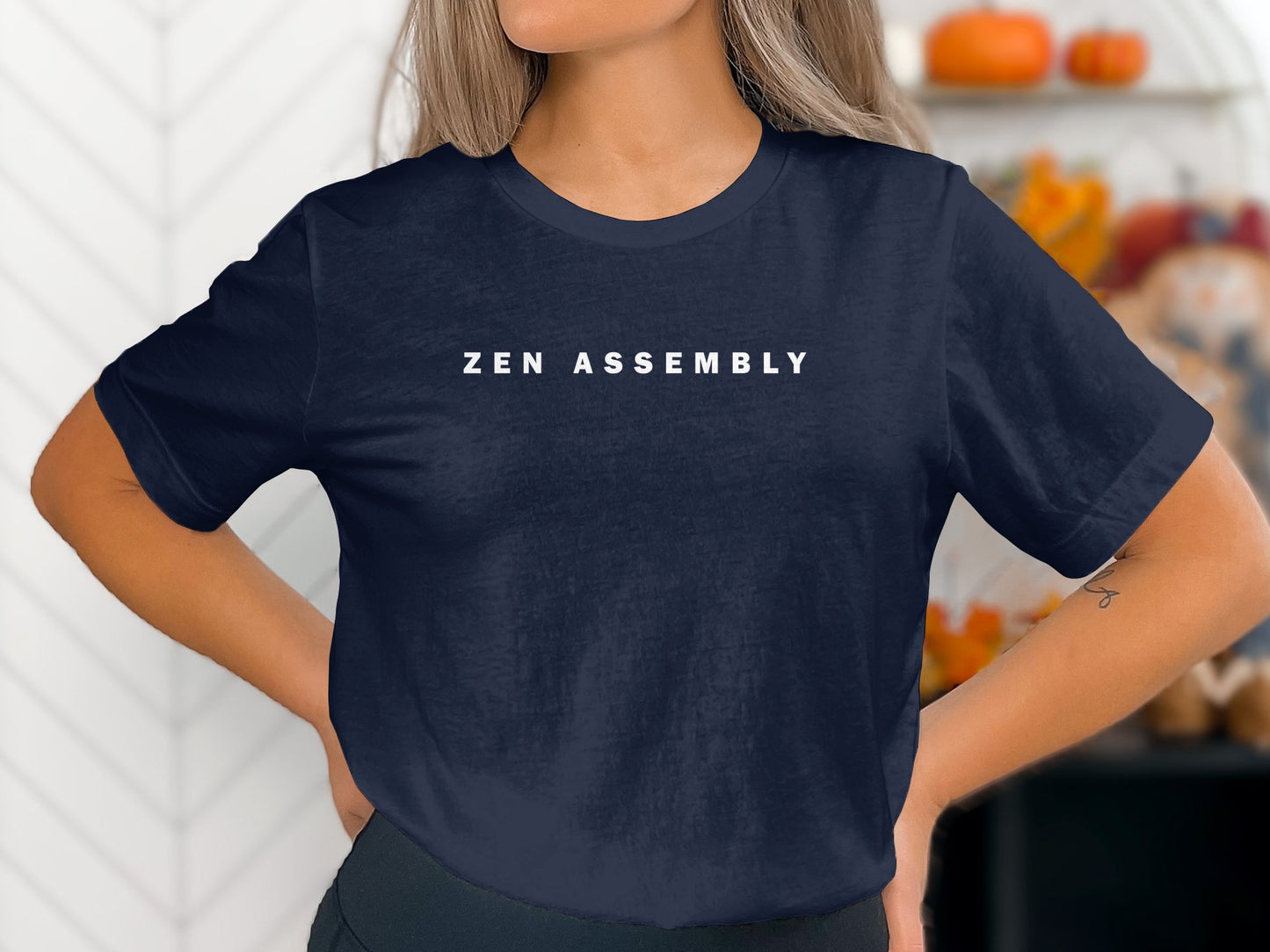 Zen Assembly T-Shirt in navy – classic crew neck, breathable fabric, and a relaxed fit perfect for casual outings.